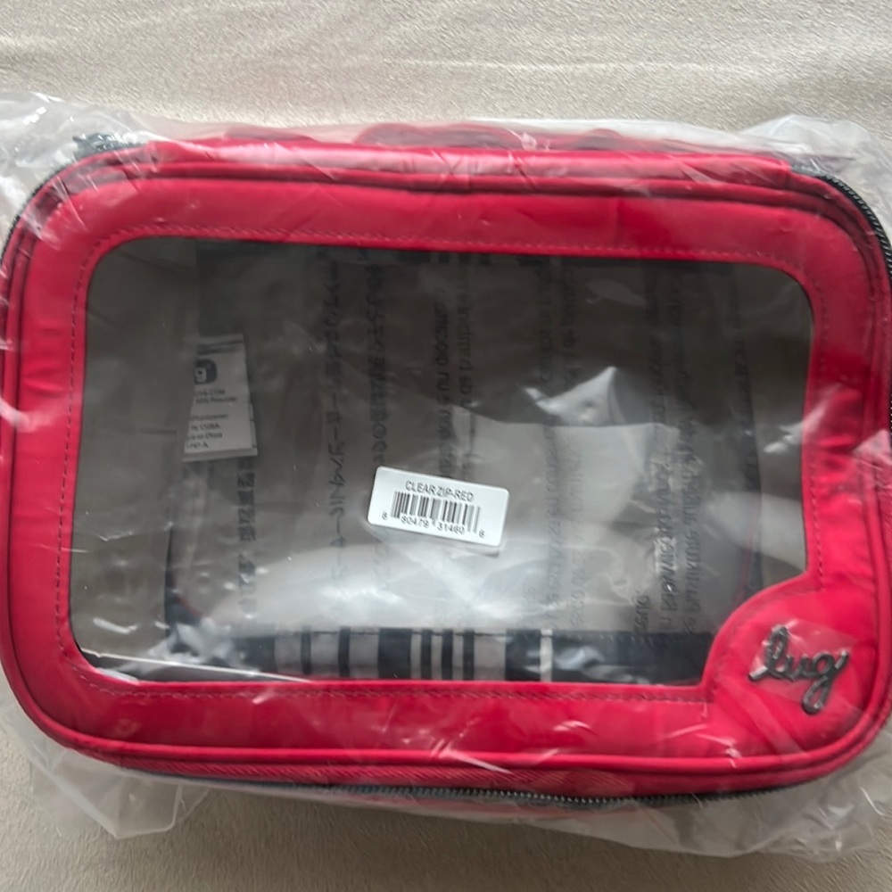 NWT Lug Clear Zip Storage Pouch in Red